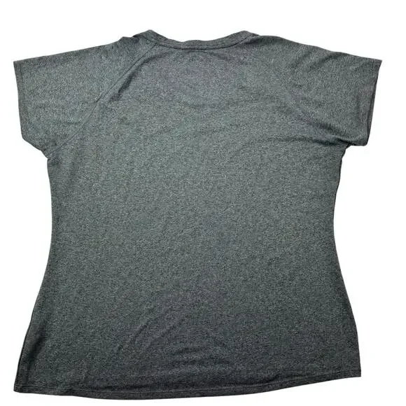 The North Face Women's XL XLARGE Flash Dry Short Sleeve V-Neck Gray W/Front Logo - Picture 10 of 16